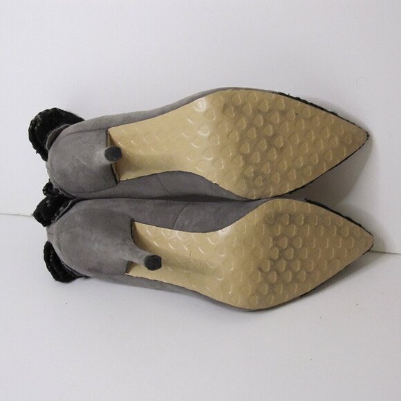BETSEY JOHNSON Itsy Heels Women's 8.5 Black Bow Leopard Lace & Suede Pumps - Picture 4 of 11